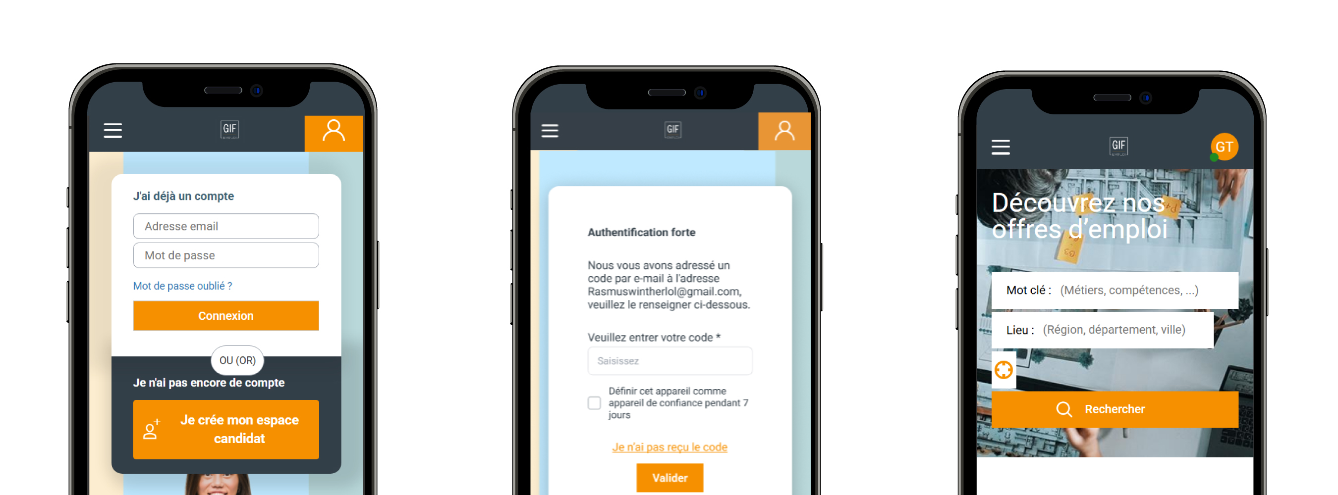Double authentification compte GIF Emploi